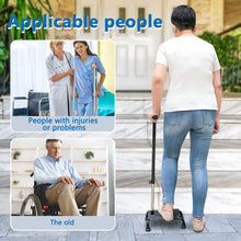 Load image into Gallery viewer, Stair Climbing Cane Half Step Stair Lifts Aid Seniors Balance Walking Sticks 4 Prong Quad Base Seat Adjustable Helper to Walk Up and Down Stairs Assist Devices for Men Women Elderly
