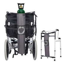 Cargar imagen en el visor de la galería, Oxygen Bag Backpack Holder Wheelchair Walker Portable Oxygen Tank Carrier Gray
