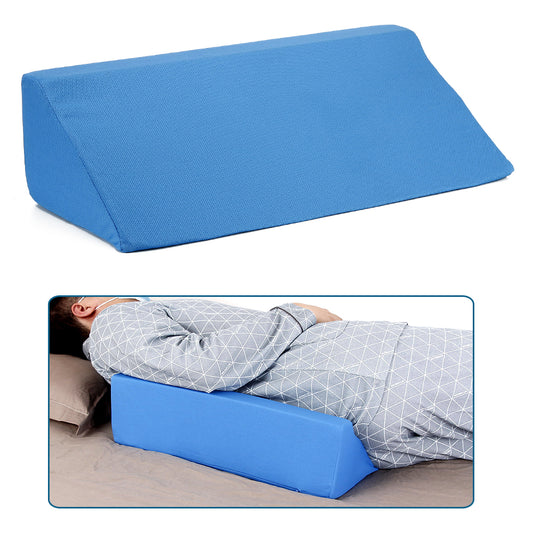 Wedge Pillow Body Position Wedges Back Positioning Elevation Pillow Case Pregnancy Bedroom Eevated Body Alignment Ankle Support Pillow Leg Bolster (Blue)