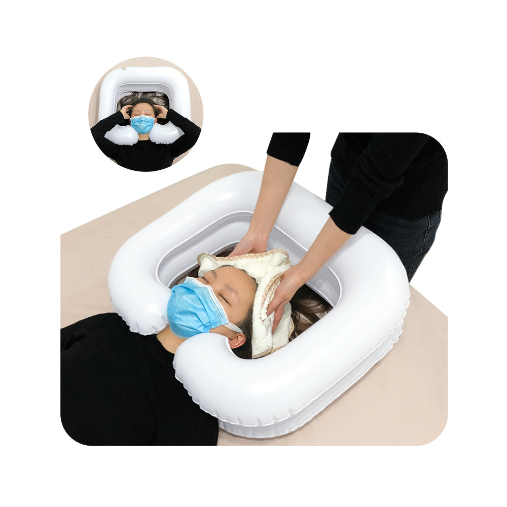 Inflatable Hair Washing Basin Shampoo Bowl for Bedridden Portable with Pump