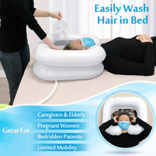 Cargar imagen en el visor de la galería, Inflatable Hair Washing Basin Shampoo Bowl for Bedridden Portable with Pump
