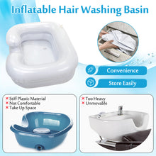 Cargar imagen en el visor de la galería, Inflatable Hair Washing Basin Shampoo Bowl for Bedridden Portable with Pump
